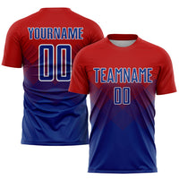 Custom Soccer Jersey - Red Royal-White Sublimation Uniform