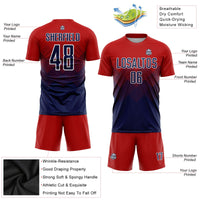 Custom Soccer Jersey - Red Navy-White Sublimation Uniform