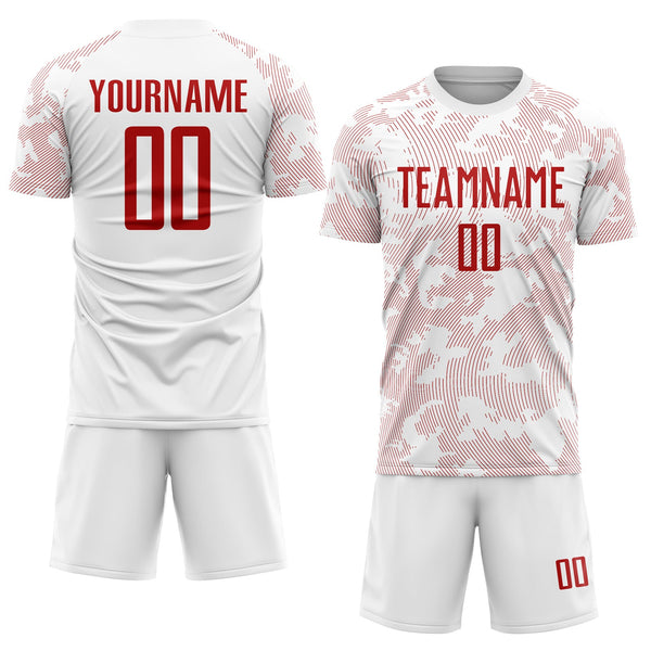Custom Soccer Jersey - White Red Sublimation Uniform