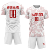 Custom Soccer Jersey - White Red Sublimation Uniform