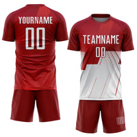 Custom Soccer Jersey - Red White Sublimation Uniform