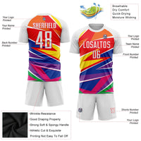 Custom Soccer Jersey - Figure White-Red Sublimation Uniform