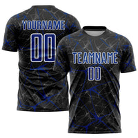 Custom Soccer Jersey - Black Royal-White Sublimation Uniform