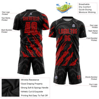Custom Soccer Jersey - Black Red Sublimation Uniform