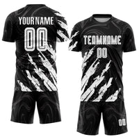 Custom Soccer Jersey - Black White Sublimation Uniform