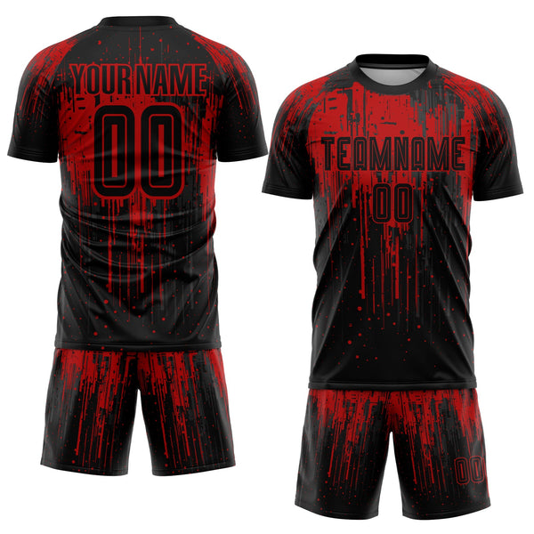 Custom Soccer Jersey - Red Black Sublimation Uniform