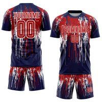 Custom Soccer Jersey - Red Royal-White Sublimation Uniform