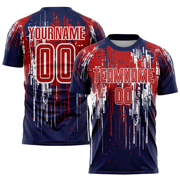 Custom Soccer Jersey - Red Royal-White Sublimation Uniform
