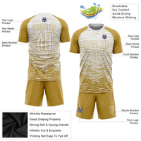 Custom Soccer Jersey - Old Gold White Sublimation Uniform