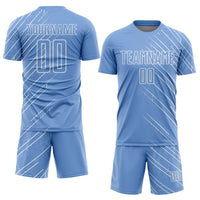 Custom Soccer Jersey - Light Blue White Lines Sublimation Uniform