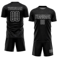 Custom Soccer Jersey - Black White Geometric Shapes Sublimation Uniform