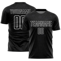 Custom Soccer Jersey - Black White Geometric Shapes Sublimation Uniform