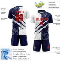 Custom Soccer Jersey - Graffiti Pattern Red-Navy Scratch Sublimation Uniform