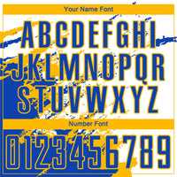 Custom Soccer Jersey - White Thunder Blue-Gold Abstract Fragment Art Splash Sublimation Uniform