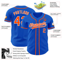 Custom Baseball Jersey - Thunder Blue Orange-White Authentic