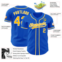 Custom Baseball Jersey - Thunder Blue Gold-White Authentic