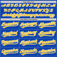 Custom Baseball Jersey - Thunder Blue Gold-White Authentic