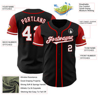 Custom Baseball Jersey - Black White-Red Authentic Two Tone