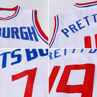 Custom Basketball Jersey - White Orange-Royal Authentic Throwback