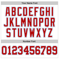 Custom Baseball Jersey - White Red-Light Blue Authentic