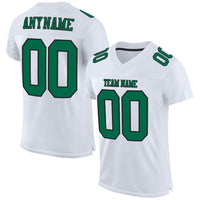 Custom Football Jersey - White Kelly Green-Black Mesh Authentic