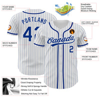 Custom Baseball Jersey - White Royal Pinstripe Royal Authentic