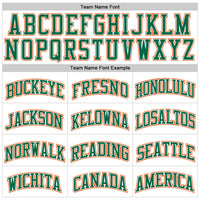 Custom Basketball Jersey - White Kelly Green Pinstripe Kelly Green-Orange Authentic
