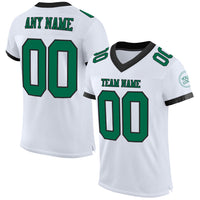 Custom Football Jersey - White Kelly Green-Black Mesh Authentic