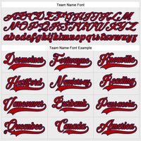 Custom Hockey Jersey - White Red-Navy Lace Neck