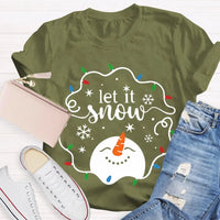 Let It Snow Holiday Graphic Tee, Christmas Lights Snowflakes Snowmen Shirt, Winter Wonderland T-Shirt, Festive Xmas Tee, Adorable Christmas Present