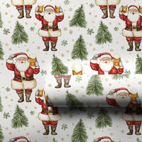 Humorous Beer Lover Gift Wrap, Santa Drinking Beer Wrapping Paper, Festive Santa Wrapping Paper, Christmas Tree Present Wrap, Holiday Gift Wrap