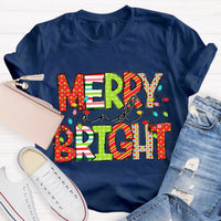 Adorable Holiday Educator Graphic Tee, Merry and Bright Teacher Christmas T-Shirt, Xmas Teacher Shirt, School Winter Top, Teacher Holiday Present