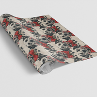 Red Bow Tie Dog Gift Wrap Roll, Dalmatian Christmas Wrapping Paper, Festive Spotted Puppy Holiday Wrapping Paper, Dog Lover Present Wrap