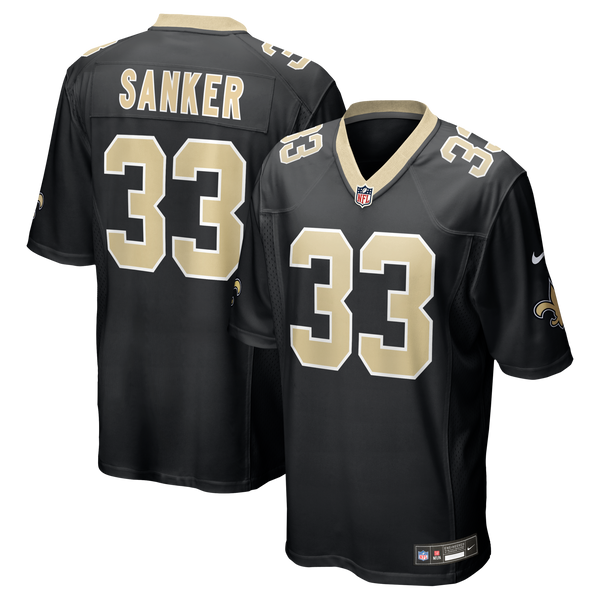 New Orleans Saints Jonas Sanker Black Team Game Jersey
