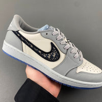Low Top Sneakers, Gray White Colorway, Lace Up Design, Casual Gift for Sneaker Fans