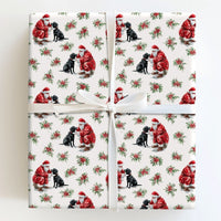 Black Lab Dog Christmas Gift Wrap, Santa and Black Labrador Wrapping Paper, Festive Puppy Holiday Wrapping Paper, Pet Lover Gift Wrap