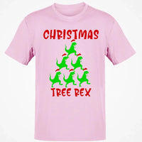 Humorous Dinosaur Holiday Graphic Tee, Christmas Tree Rex Shirt, Adorable Trex Christmas T-Shirt, Festive Dino Lover Shirt, Holiday Season Tee