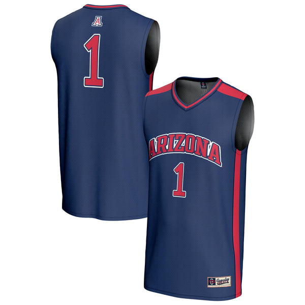 #1 Arizona Wildcats Lightweight Collegiate Basketball Fashion Jersey - Navy