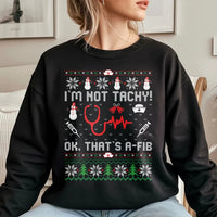 Humorous Medical Heart Rhythm Sweater, Nurse Ugly Christmas Sweatshirt, RN Holiday Graphic Crewneck, Nurse Practitioner Xmas Pullover