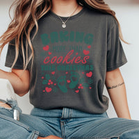 Pregnancy Announcement Holiday Shirt, Baking More Than Cookies Christmas T-Shirt, Xmas Baby Reveal Graphic Tee, Expecting Mom T-Shirt Present