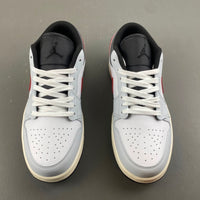 Low Top Sneakers, White Red Gray Colorway, Lace Up Design, Casual Gift for Sneaker Fans