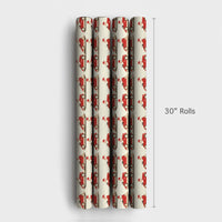 Vintage Racing Holiday Gift Wrap, Race Car Santa Wrapping Paper, Go Kart Santa Christmas Wrapping Paper, Retro Driver Wrapping Paper Roll