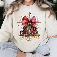 The Greatest Present of All Religious Pullover, Nativity Scene Christmas Sweatshirt, Christian Holy Night Holiday Sweater, Faith Faith Crewneck