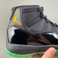 Low Top Sneakers, Black Green Yellow Colorway, Lace Up Design, Casual Gift for Sneaker Fans
