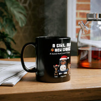 Adorable Girl Dogs Santa Ceramic Mug, Custom Dog Mom Christmas Mug, Personalized Pet Holiday Coffee Cup, Xmas Present for Dog Lovers