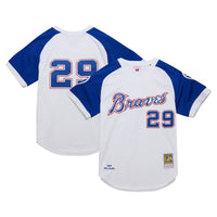 Atlanta Braves John Smoltz White 2004 Cooperstown Collection Authentic Throwback Jersey
