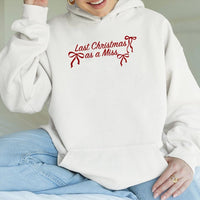 Future Mrs Bride Hooded Sweatshirt, Last Christmas as A Miss Hoodie, Comfy Bridal Shower Pullover, Winter Engagement Present for Her
