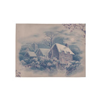Village Landscape Holiday Rug, Snowy Winter Scene Runner Rug, Non Slip Hallway Runner Rug, Comfy Christmas Floor Runner Rug
