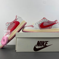 Low Top Sneakers, White Red Pink Colorway, Reverse Hook Design, Lace Up Design, Casual Gift for Sneaker Fans
