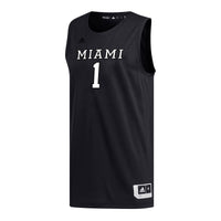 #1 Miami University RedHawks Replica Basketball Jersey - Black